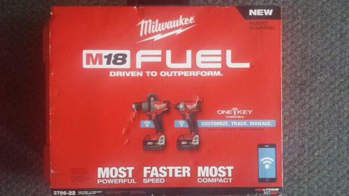 NEW Milwaukee M18 Fuel 2 Tool Combo Kit w/ One Key Technology  2796-22