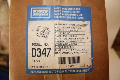 Fasco D347 Fan Coil AC &amp; Heating Unit Motor 1/8-1/10-1/15-1/20 HP 4 speed