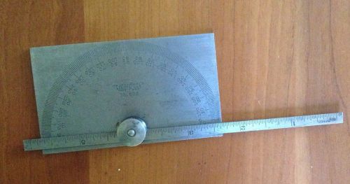 Vintage Lufkin No. 892 Protractor Depth Gauge Gage Rule Machinists Tools Square