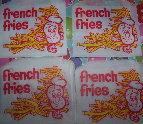 100 Retro FRENCH FRY Paper Bags Party Concession Wedding Sports Games Halloween