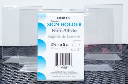 Deflect-O Acrylic Sign Holders, 3.5” x 5”, Lot of 28