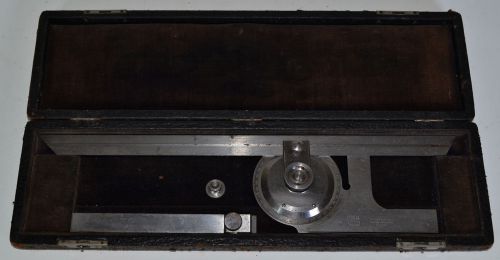 Vintage Browne Sharpe Steel Protractor Original Box Patent pending tool machinst