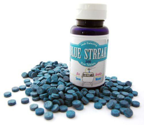 Blue streak pro 200 dye tablets (detect silent leaks) bulk in ez pour contain... for sale