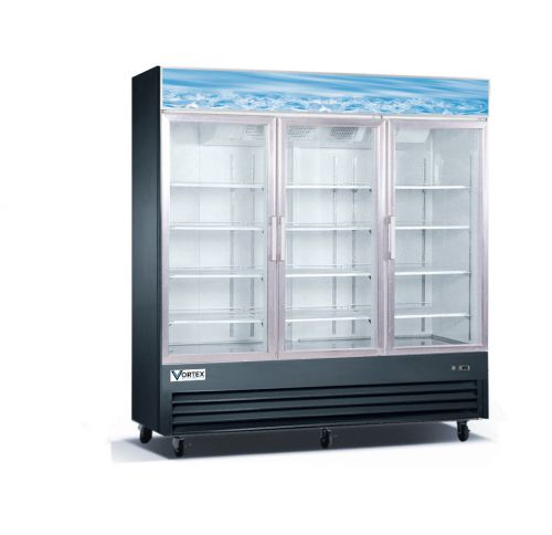 Vortex commercial 3 glass door freezer merchandiser - 72 cu. ft. for sale