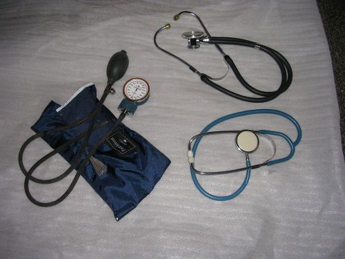 Lot 3 pieces . 2 x  Stethoscopes &amp; 1 x Sphygmomanometer .Used.