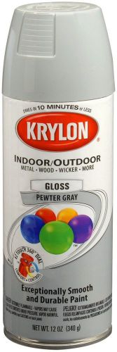Krylon 51606 Pewter Gray Interior and Exterior Decorator Paint - 12 oz. Aerosol