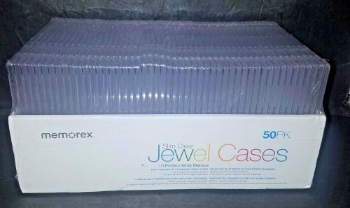 MEMOREX SLIM JEWEL CASES, 50 PK