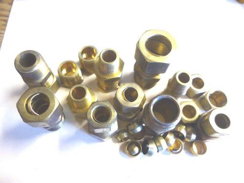 15 Pc Misc. Brass 3/8&#034; x 3/8&#034; Compression Fittings + 1/2&#034; Compression Fitting