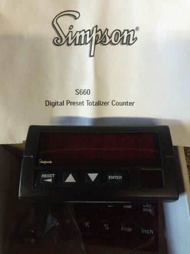 Simpson S660 Digital Preset Totalizer Counter Brand New In Box S66011200