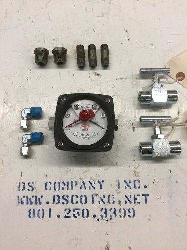 0-25 psid peco differential pressure gauge 120sa-00-(am)0 w/ accessories new! for sale