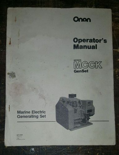 Onan Operator&#039;s Manual, Marine Electric Generating Set