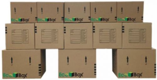 EcoBox Brand Moving Kit, 13 Small, Medium, And Large Boxes Plus Supplies