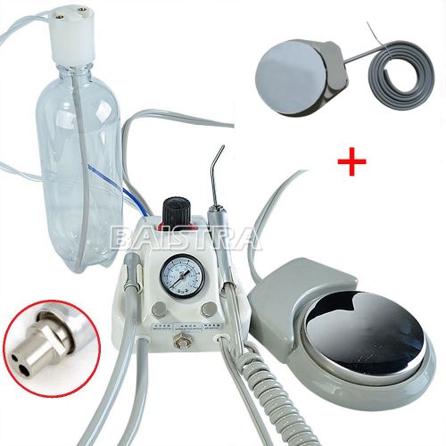 2 Hole Dental Air Control Turbine Compressor 3 Way Water Syringe + 1X Foot Pedal