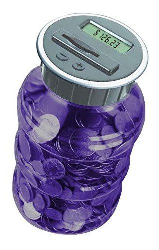 Digital coin bank savings jar - automatic coin counter totals all u.s. coins ... for sale