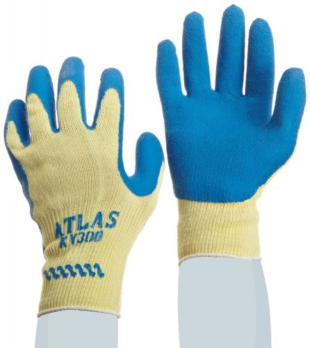 Atlas kv300 kevlar shell blue latex dipped palm size lg for sale