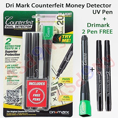 Smart money counterfeit dual detector (pen and uv light) for sale