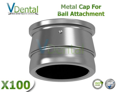 100X Metal Cap For Ball Attachment Dental Implant Internal Hex Dentist Lab