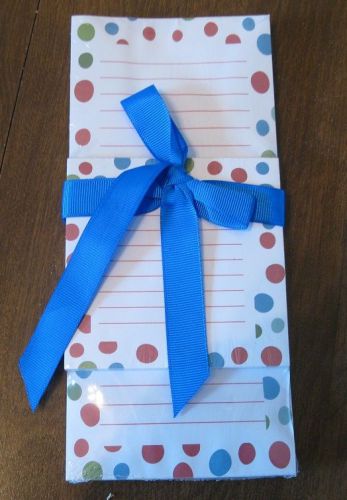 2 Pc Lined Note Pad set  8&#034;x3.5&#034; and 3.5&#034;x3.5&#034;   polka dots