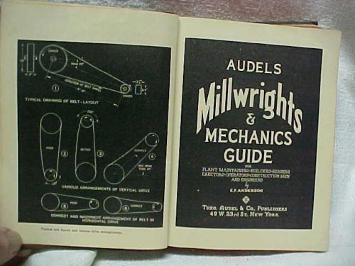 AUDELS MILLWRIGHTS &amp; MECHANIC&#039;S GUIDE - E.P. ANDERSON - 1943 -  WW 2 -  EDITION