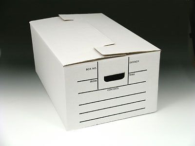 24&#034; x 12&#034; x 10&#034; Printed File Storage Boxes - White (10 Boxes)