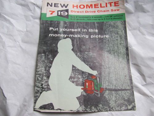 New Homelite 7/19 Direct Drive Chain Saw Brochure,c.early 60s,GC