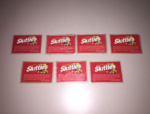(7) Skittles Vendstar 3000 Candy Vending Machine Laminated Labels ~ Used