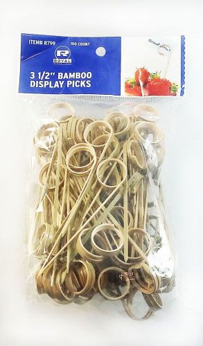 New Bamboo Display Picks 3.5 Inches Bag of 100