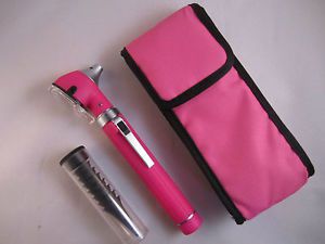 Mini Otoscope, Fiber Optic, Bright LED illumination, Pink Color, 50%OFF