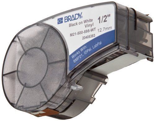 Brady m21-500-595-wt b-595 vinyl printer label for bmp 21 mobile id pal and l... for sale