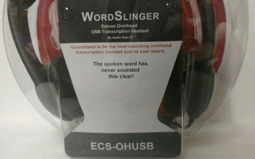 ECS OHUSB WordSlinger Deluxe Overhead USB Transcription Headset - New