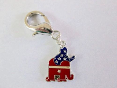 ZIPPER PULL REPUBLICAN ELEPHANT ,PURSE. JACKET ,KEY CHAIN,POLITICAL,ELECTION