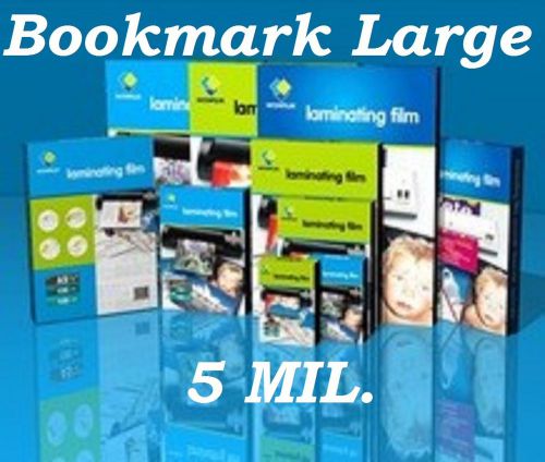 5 mil bookmark large 100 pk quality laminating pouches sheets 2-3/8 x 8-1/2 for sale