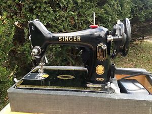 SINGER 99K Industrial Strength HEAVY DUTY Sewing Machine w/Case 1956