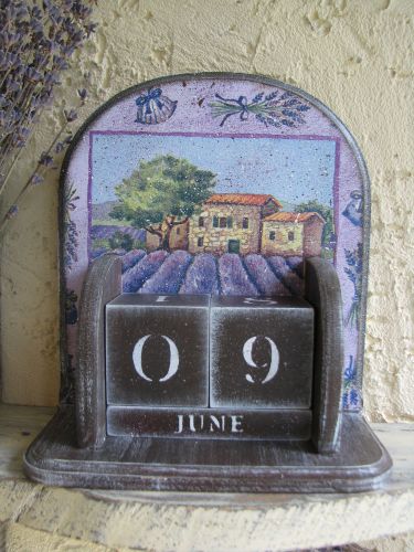Wooden perpetual calendar, Handmade, decoupage, Provence