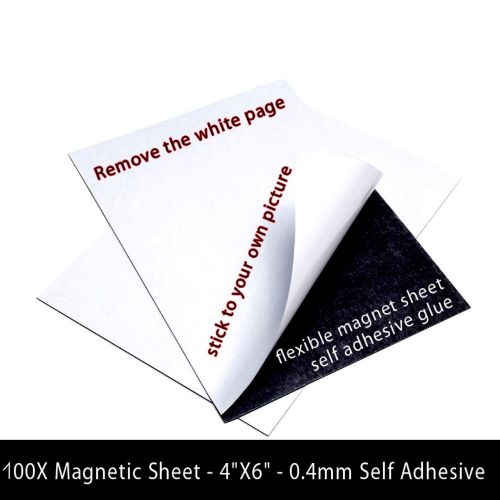 100 flexible Refrigerator magnet sheet , self adhesive 4&#034;X6&#034;