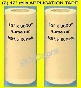 2 - 12&#034; rolls APPLICATION TRANSFER Paper TAPE 300&#039; for Vinyl Cutter PLOTTER NEW
