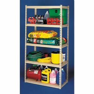 Tennsco Stur-D-Stor Shelving, 5 Shelves, 48 x 24 x 84, Sand (TNNLSS482484)