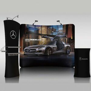 10ft Curved Trade Show Displays Booth Back Wall Pop Up Stand with Custom Print