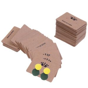 100Pcs kraft paper earring hanging card jewelry display ear stud holderpacmz