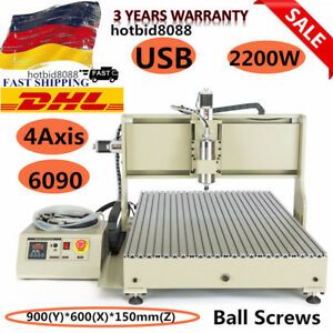CNC Router 4Axis USB 6090 Engraving Mill Engraver Metal Wood 3D Cut Machine