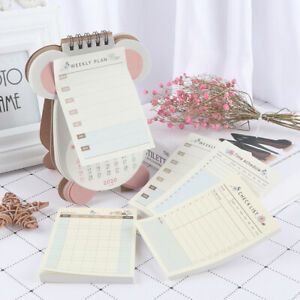Weekly Monthly Work Planner Book Diary Agenda for Kids Student School Suppl_s^VV