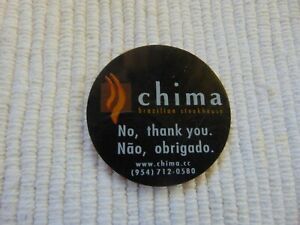 CHIMA RESTAURANT SOUVENIR PLASTIC TABLE ORDERING CHIP