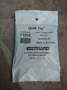 Bernard T1035 Contact Tip Quik Tip Series 1 5/16 OD .035 (.9mm) 25 pack