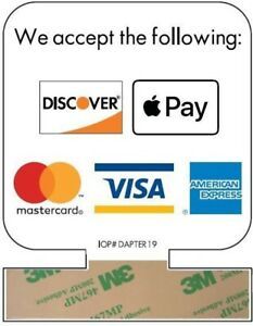5 LOGO CREDIT CARD STICKER Terminal Flag - Apple Pay (Two Sided) 5 Logo Flag