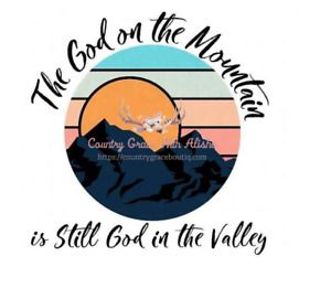 The God On The Mountain Sublimation Transfer Ready to Press