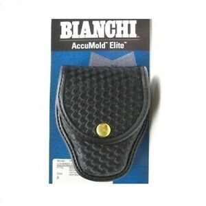 Bianchi 23822 Black 7900 Basketweave Accumold Elite Oversized Handcuff Cuff Case