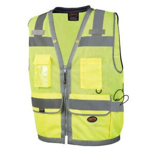 PIONEER V1011160U-2XL Tape Mesh Surveyor Vest,Green,2XL