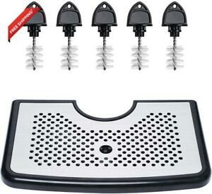 Wadoy Kegerator Drip Tray, Beer Tap Drip Tray With 5 Beer Faucet Brush Plugs, Dr