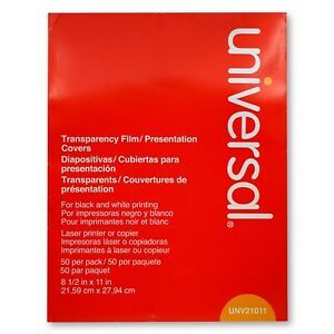 Universal Transparency Film For Black &amp; White Printing Copier - Clear 50 Sheets