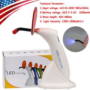 USA Sale! Dental LED Curing Light Cure Lamp Wireless Cordless Composite Resin 5W